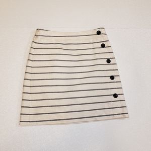 Ann Taylor Striped skirt with side buttons.